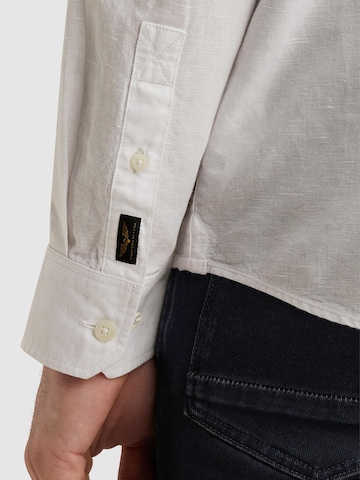 PME Legend Regular fit Skjorta 'Shirt in cotton/linen with garment-dye wash' i vit