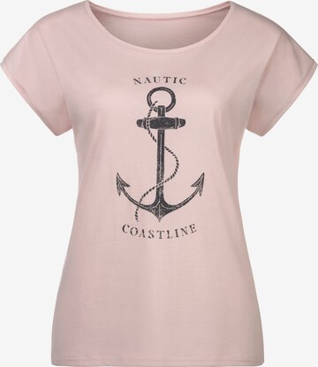 T-shirt 'BEACH TIME' BEACH TIME en rose : devant