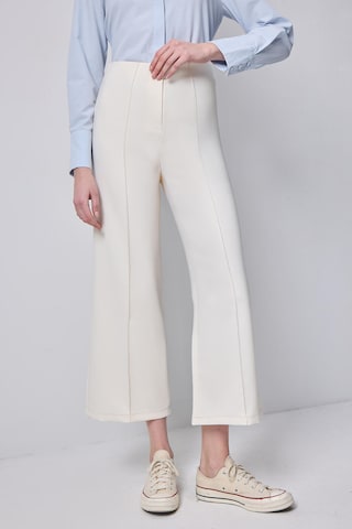 Touche Prive Wide leg Pantalon in Beige: voorkant