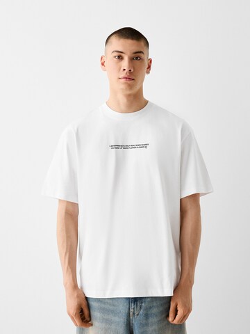 T-Shirt Bershka en blanc : devant