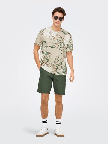 Coupe slim Pantalon chino 'ONSKal' Only & Sons en vert