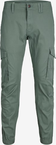 Effilé Pantalon cargo 'PAUL FLAKE' JACK & JONES en vert : devant