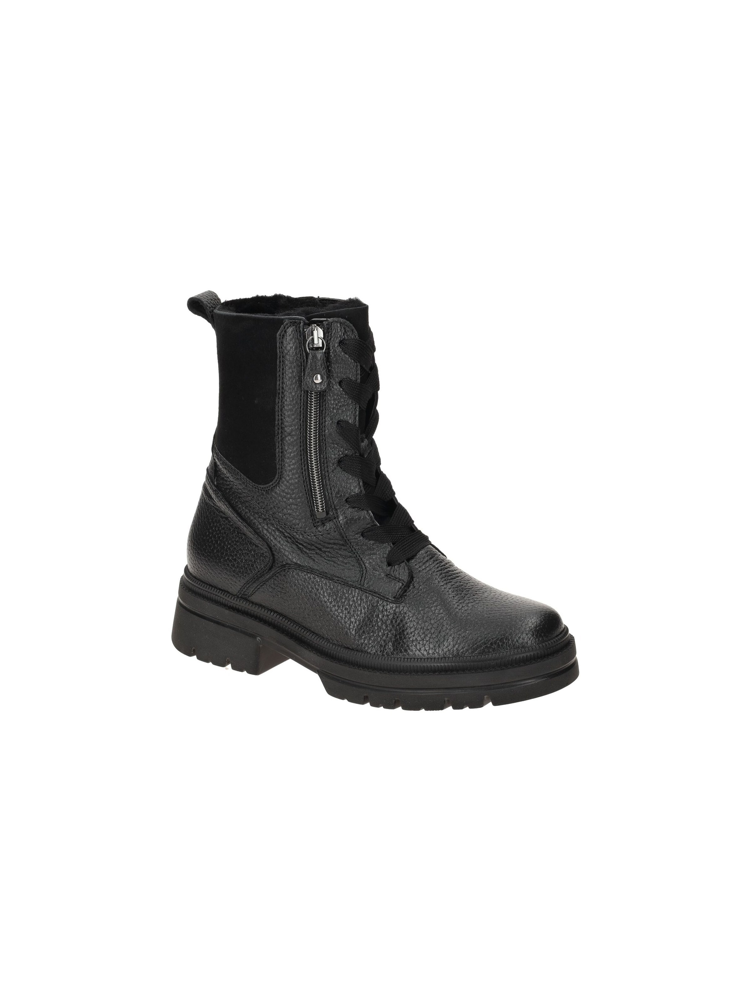WALDLÄUFER Lace-Up Ankle Boots in Black: front