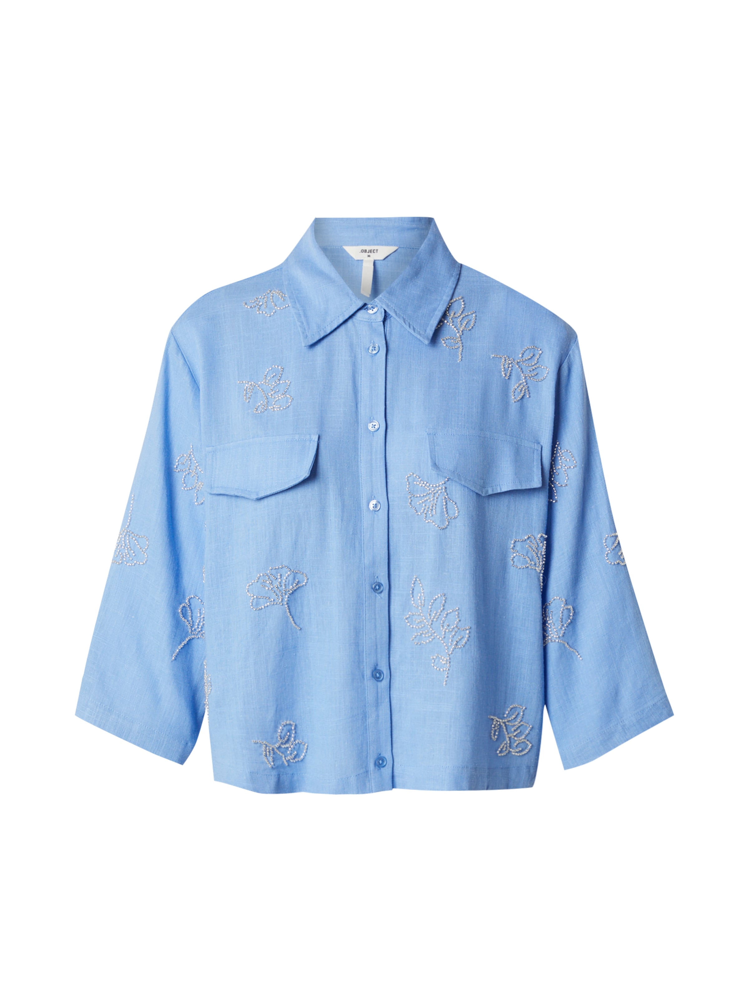 OBJECT Bluse 'OBJMIKA' in Blau: Vorderseite