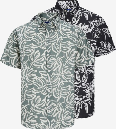 JACK & JONES Overhemd 'Lafayette' in de kleur Jade groen / Zwart / Wit, Productweergave