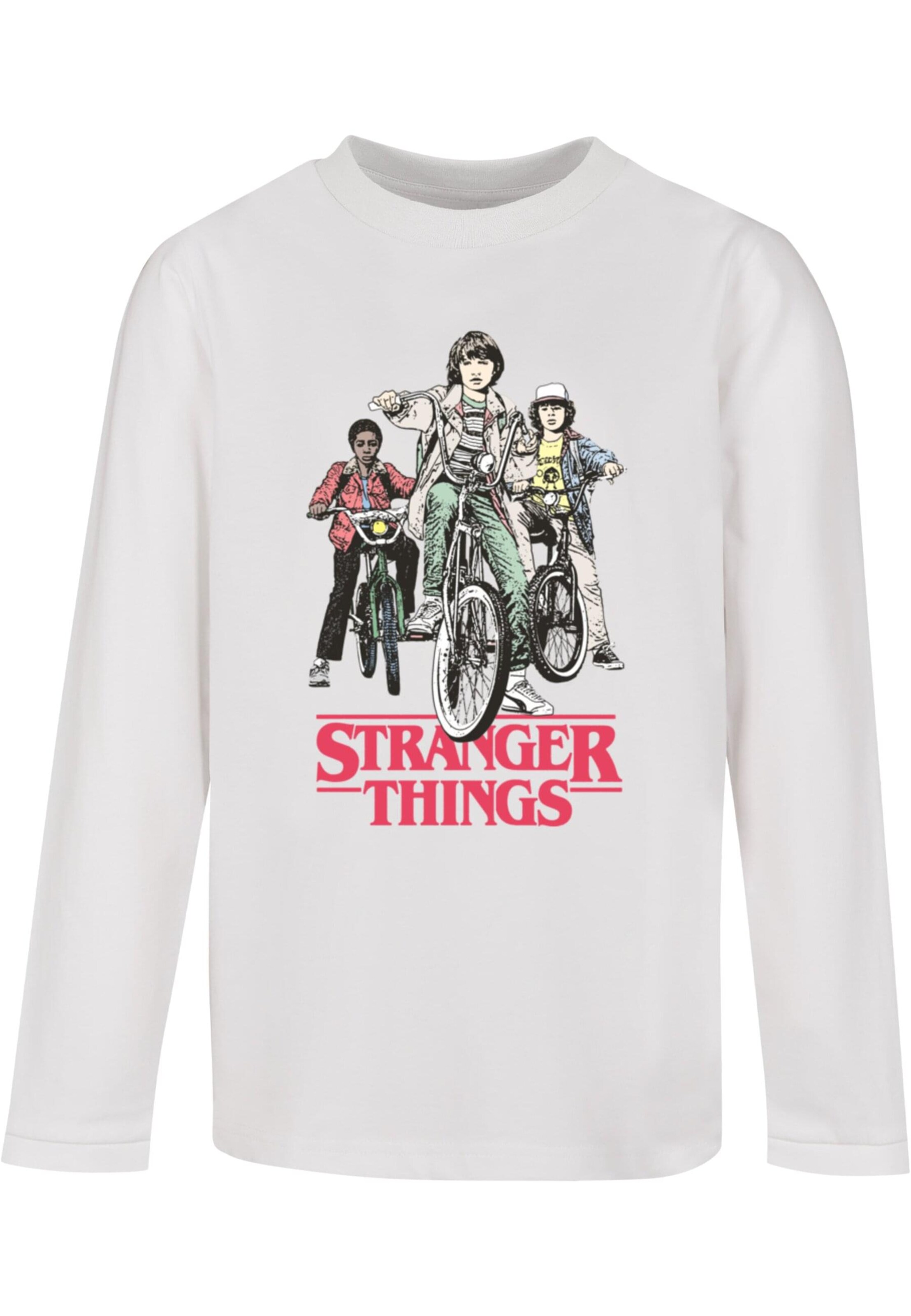 T-Shirt 'Stranger Things - Retro Bikers' ABSOLUTE CULT en blanc : devant