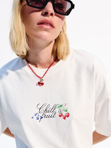Bershka Tričko – bílá