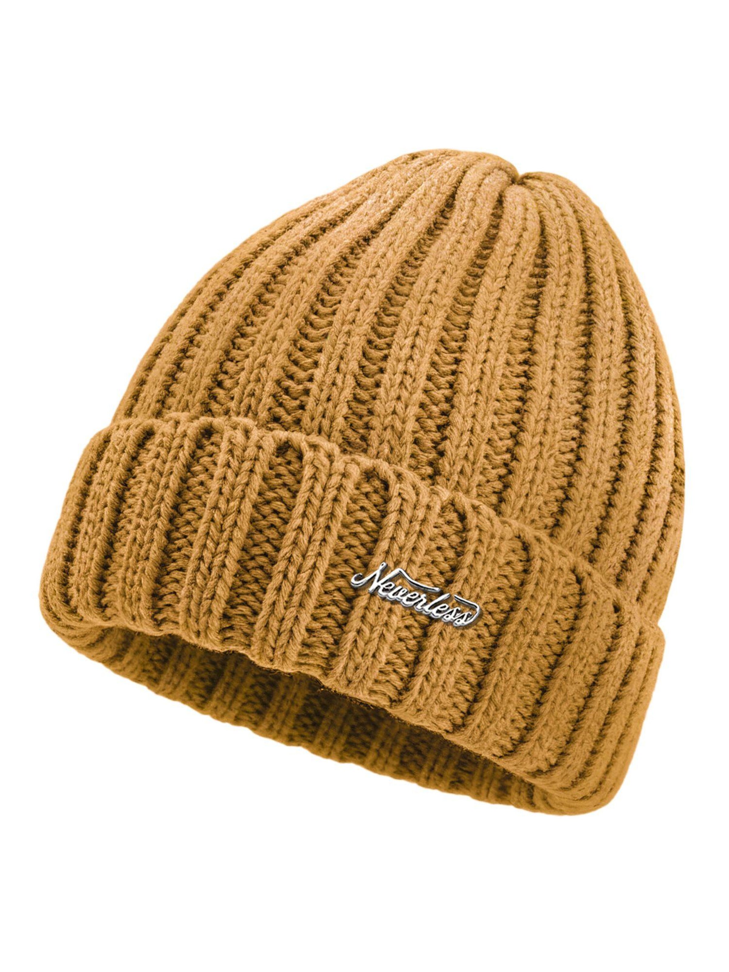 Neverless Beanie 'Model 36934' in Yellow: front