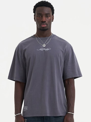 Ed Hardy Μπλουζάκι 'Don Wolf Adler Panther' σε γκρι: μπροστά