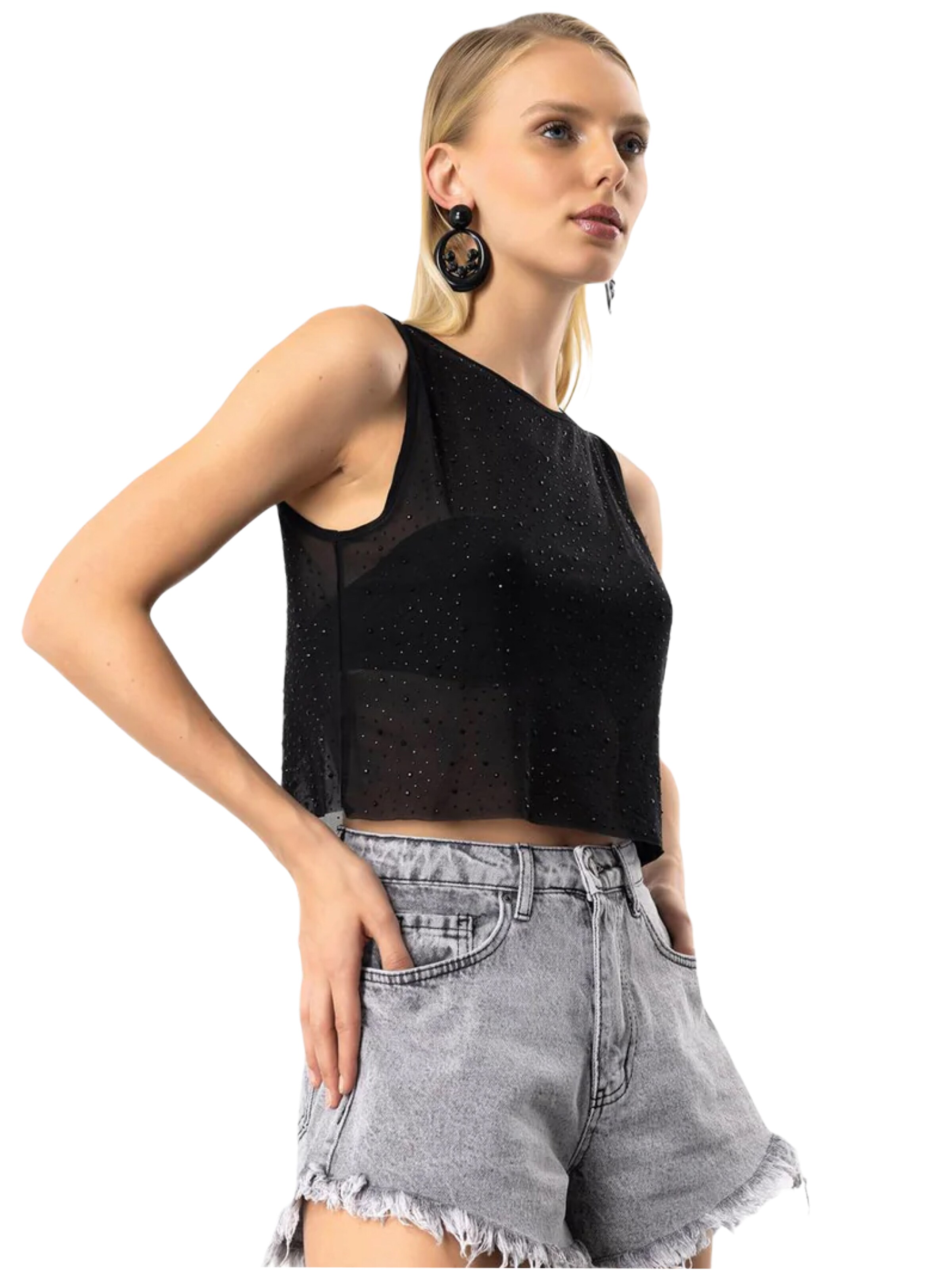 No Matter What Top in Schwarz