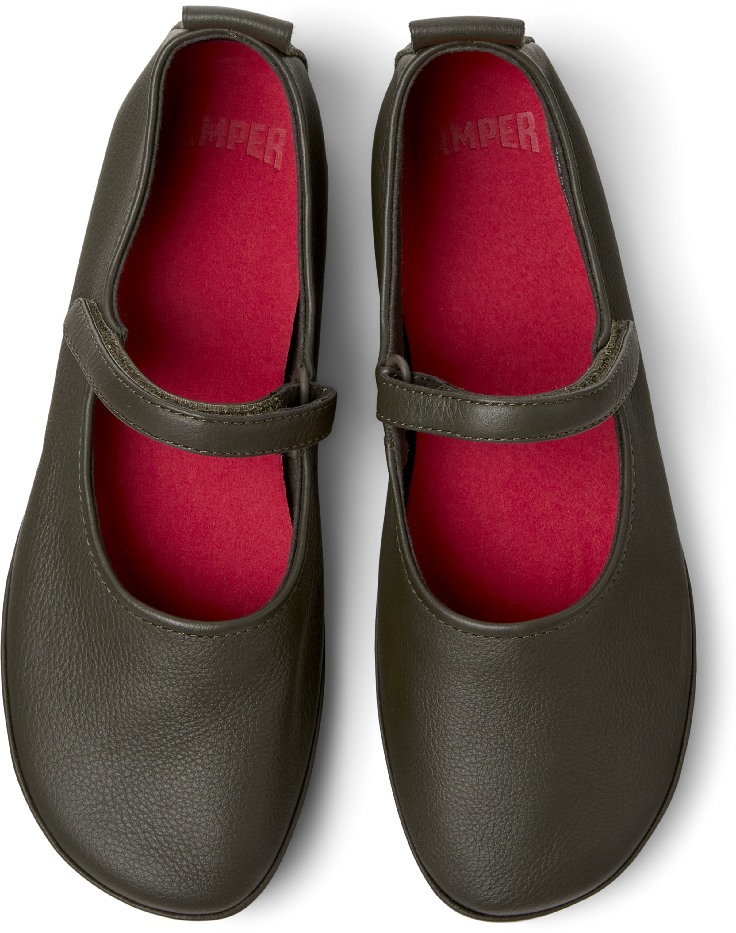 CAMPER Ballerina met riempjes 'Right Nina' in Groen