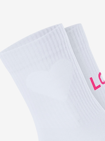 ESPRIT Socks 'Heart & Love 2-Pack' in White: front