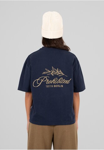 Prohibited - Camisa 'Leaf' em azul: frente