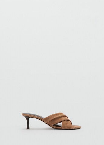 MANGO Mules 'Cruce' in Beige