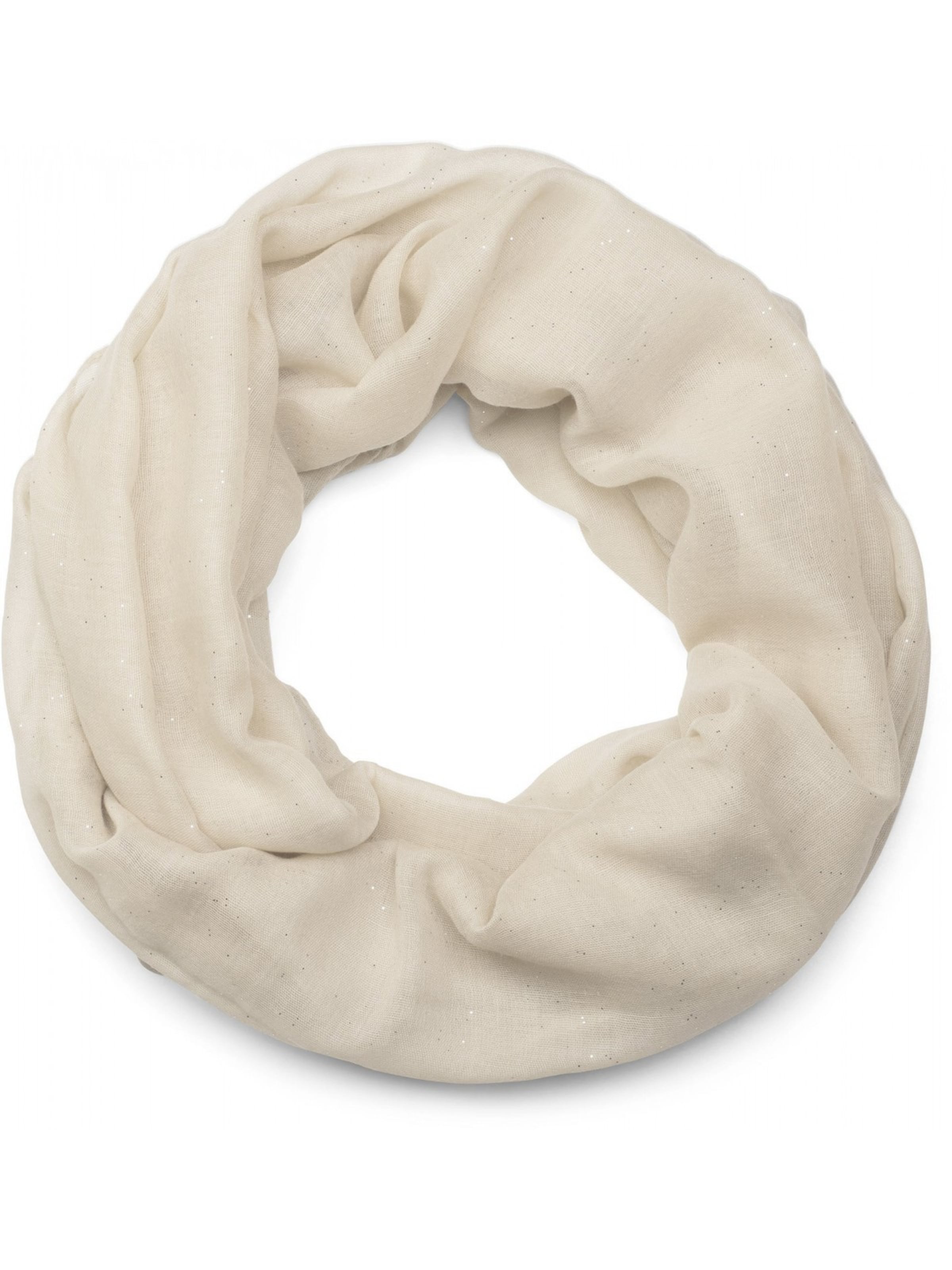 styleBREAKER Loop scarf 'Loop mit Glitzer unifarben' in Beige: front