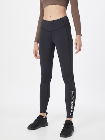 TOM TAILOR Skinny Leggings - fekete: elől