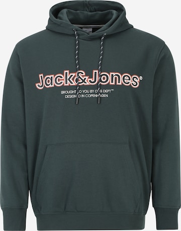 Jack & Jones Plus Суичър 'Lakewood' в зелено: отпред