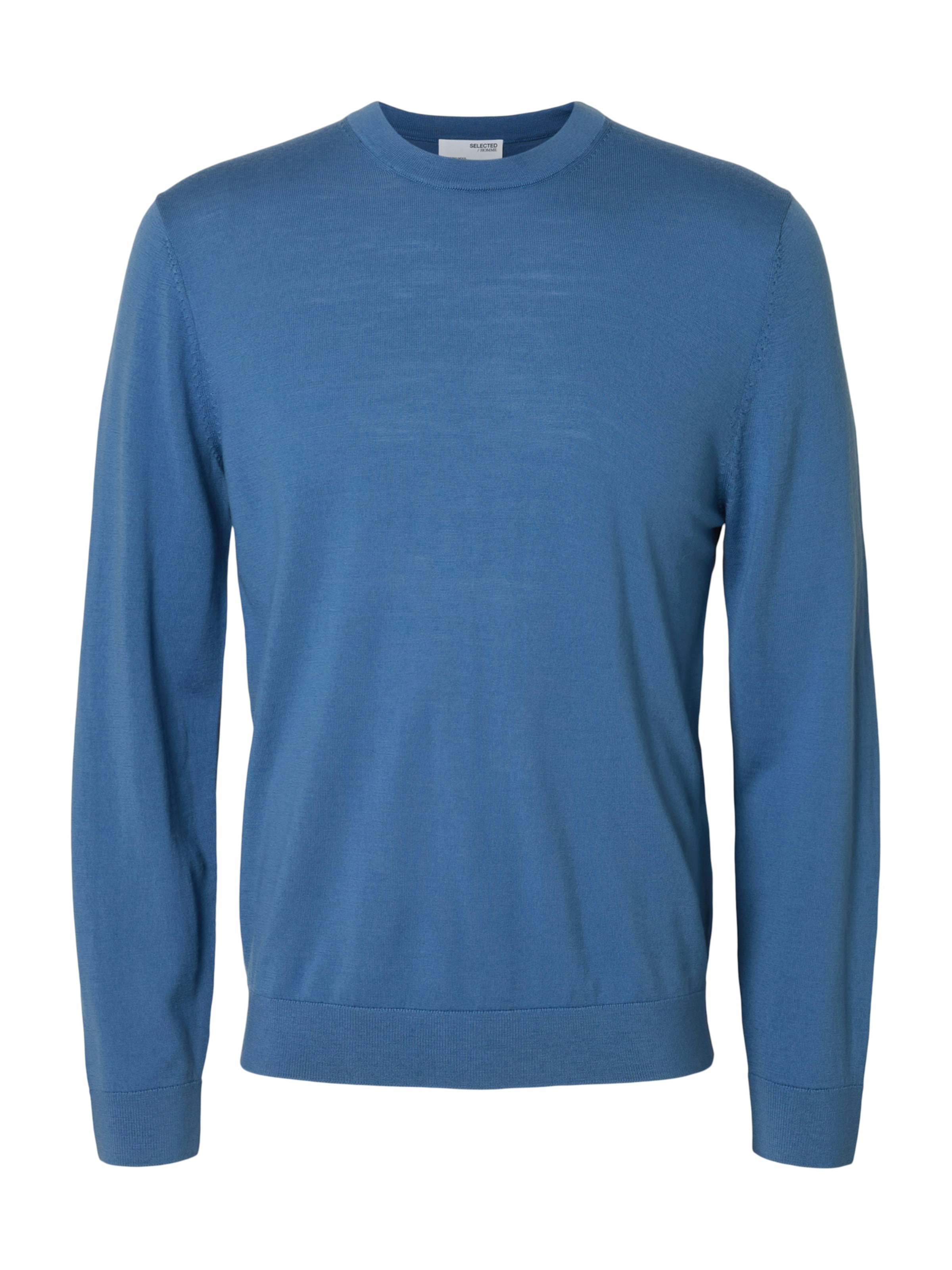 Pull-over 'SLHTray' SELECTED en bleu : devant