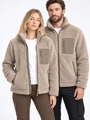 Neverless Fleece Jacket 'Sherpa-Jacke' in Beige