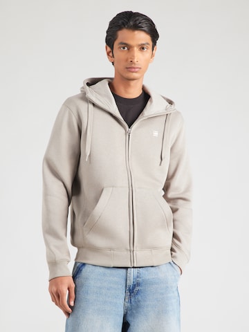 G-STAR Sweatjacke 'Premium Core' in Grau: Vorderseite