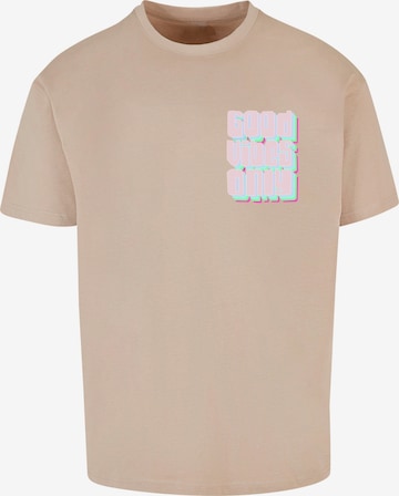 2Y Premium Shirt 'Good Vibes Only' in Beige: voorkant