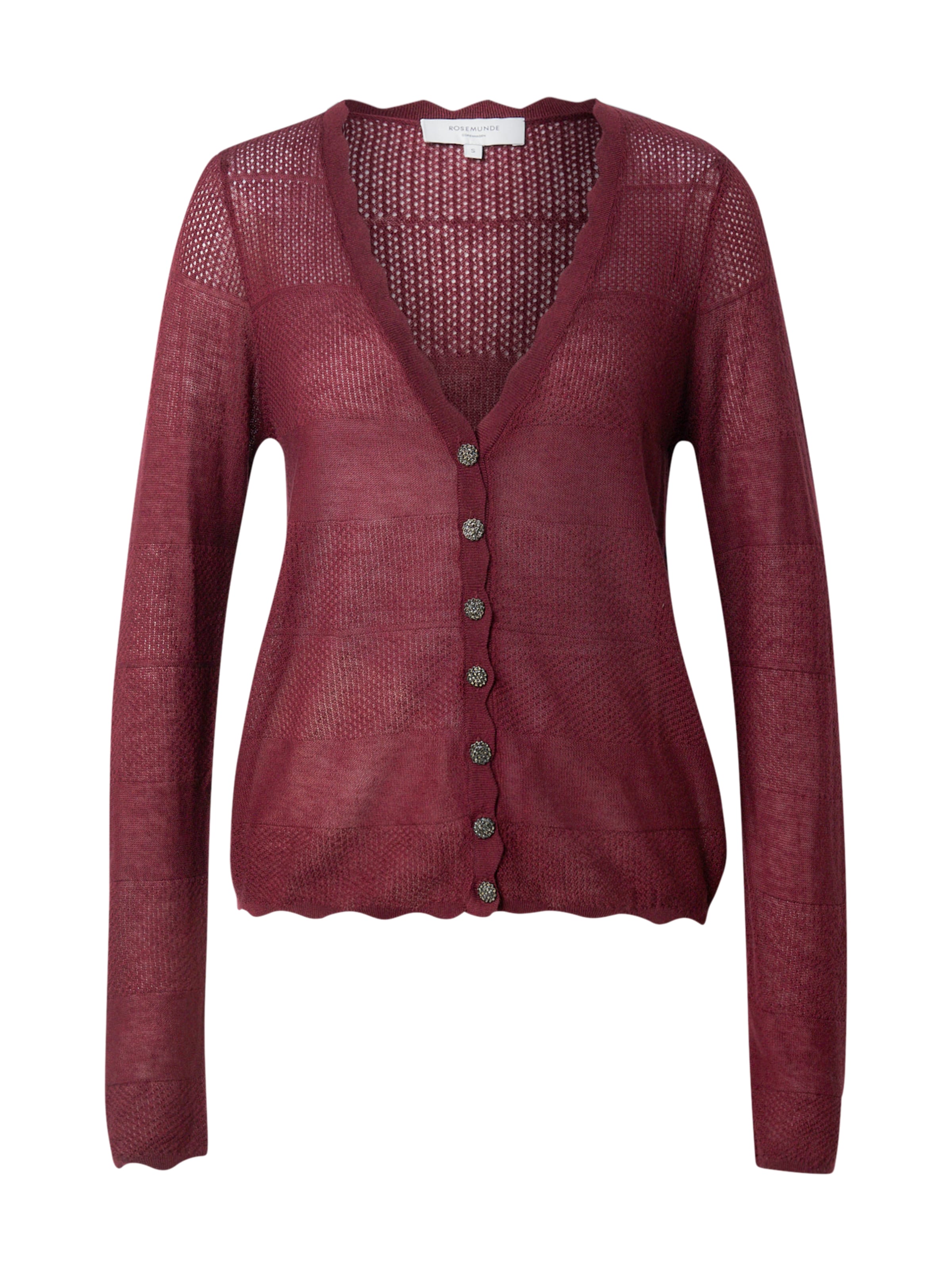 Geacă tricotată de la rosemunde pe roșu: față