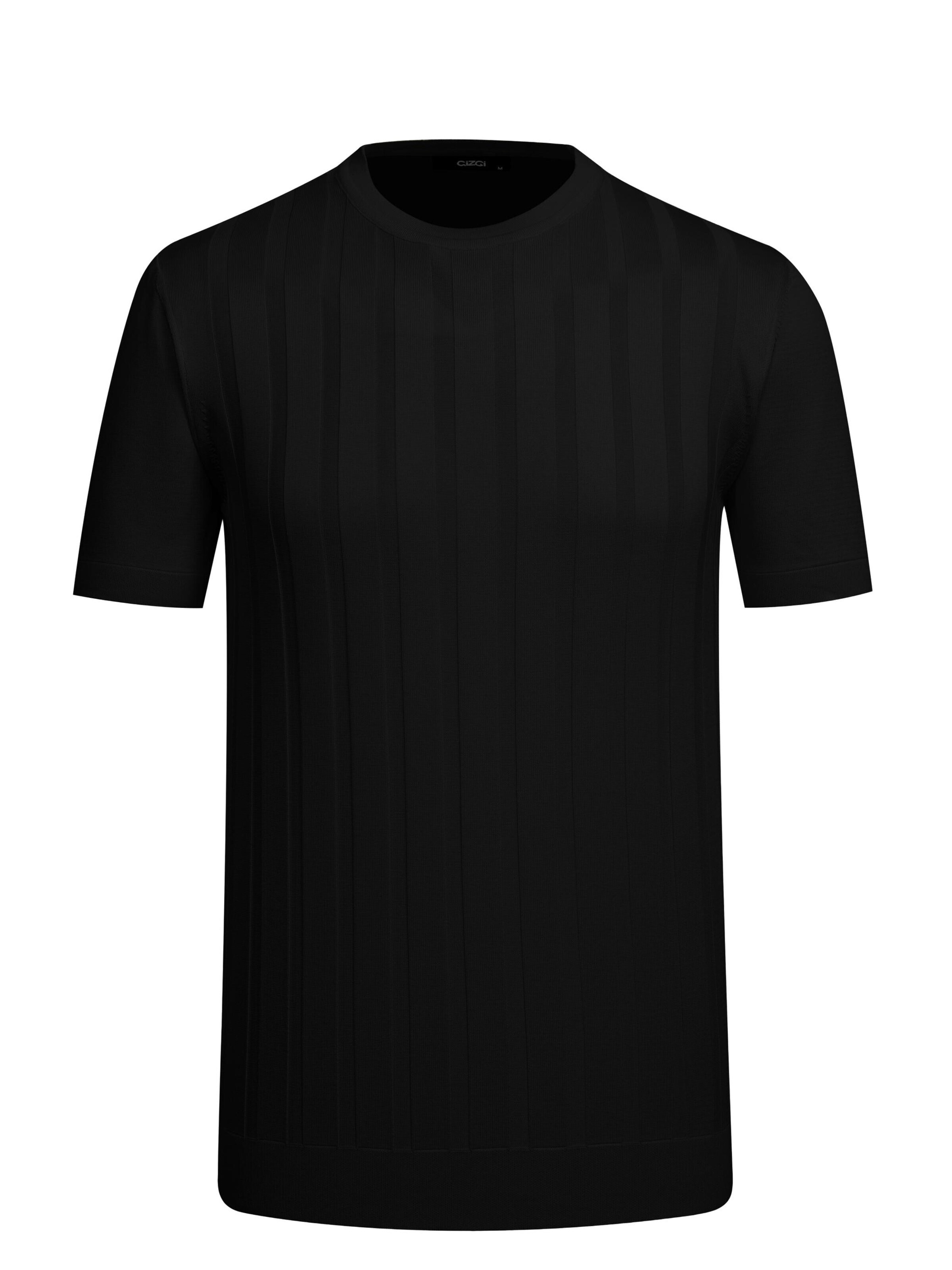 Cizgi Triko Shirt‌‌‌‌‌ in Schwarz: Vorderseite