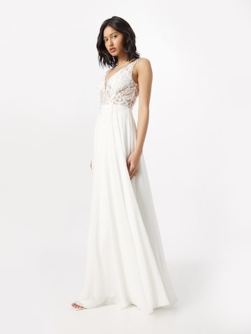 Unique Вечерна рокля в бяло: отпред
