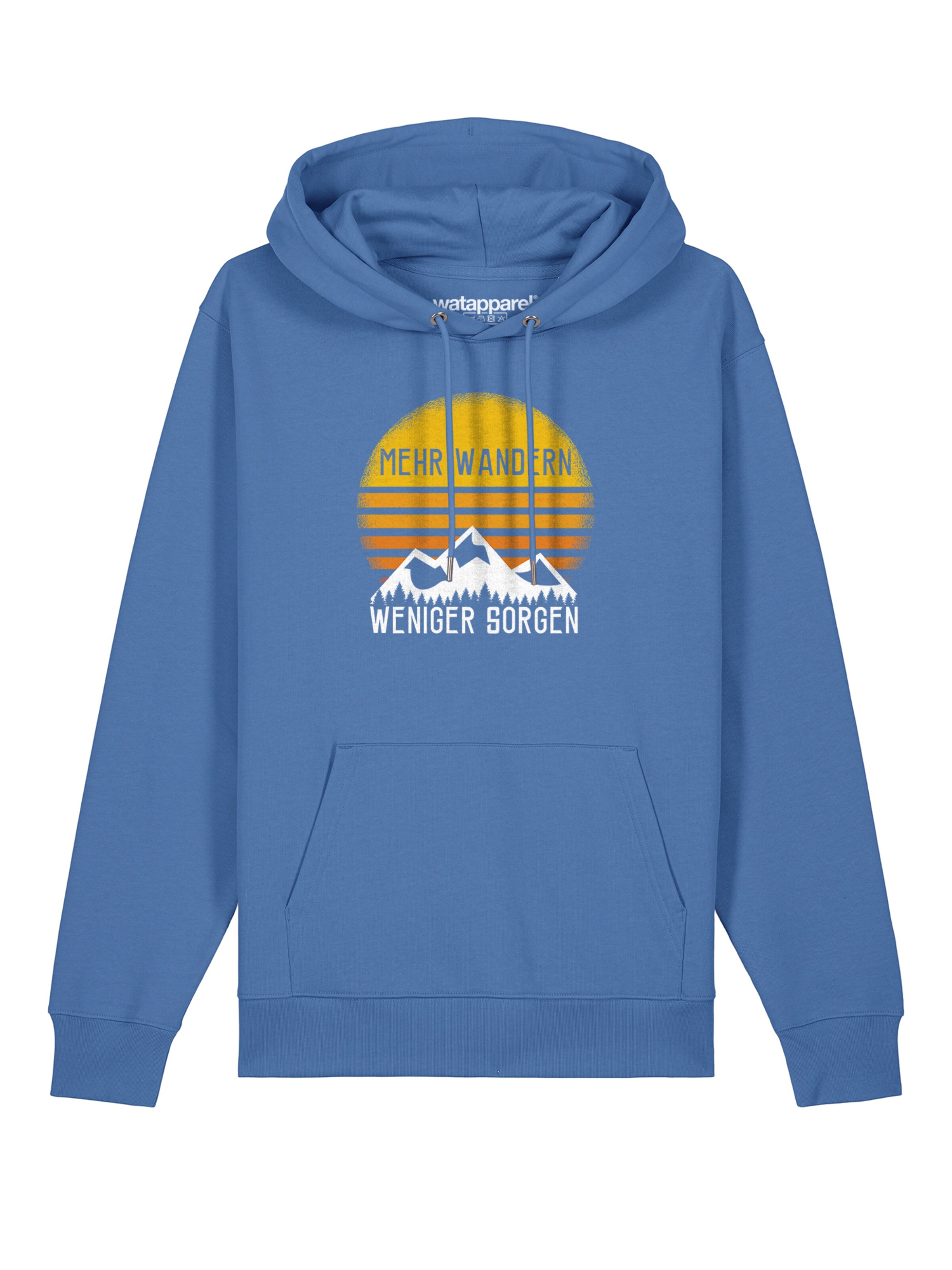 Sweat-shirt ' Mehr Wandern ' Watapparel en bleu : devant