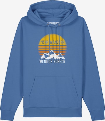 Watapparel Sweatshirt ' Mehr Wandern ' in Blau: Vorderseite