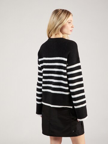 PIECES Pullover 'LINE' in Schwarz