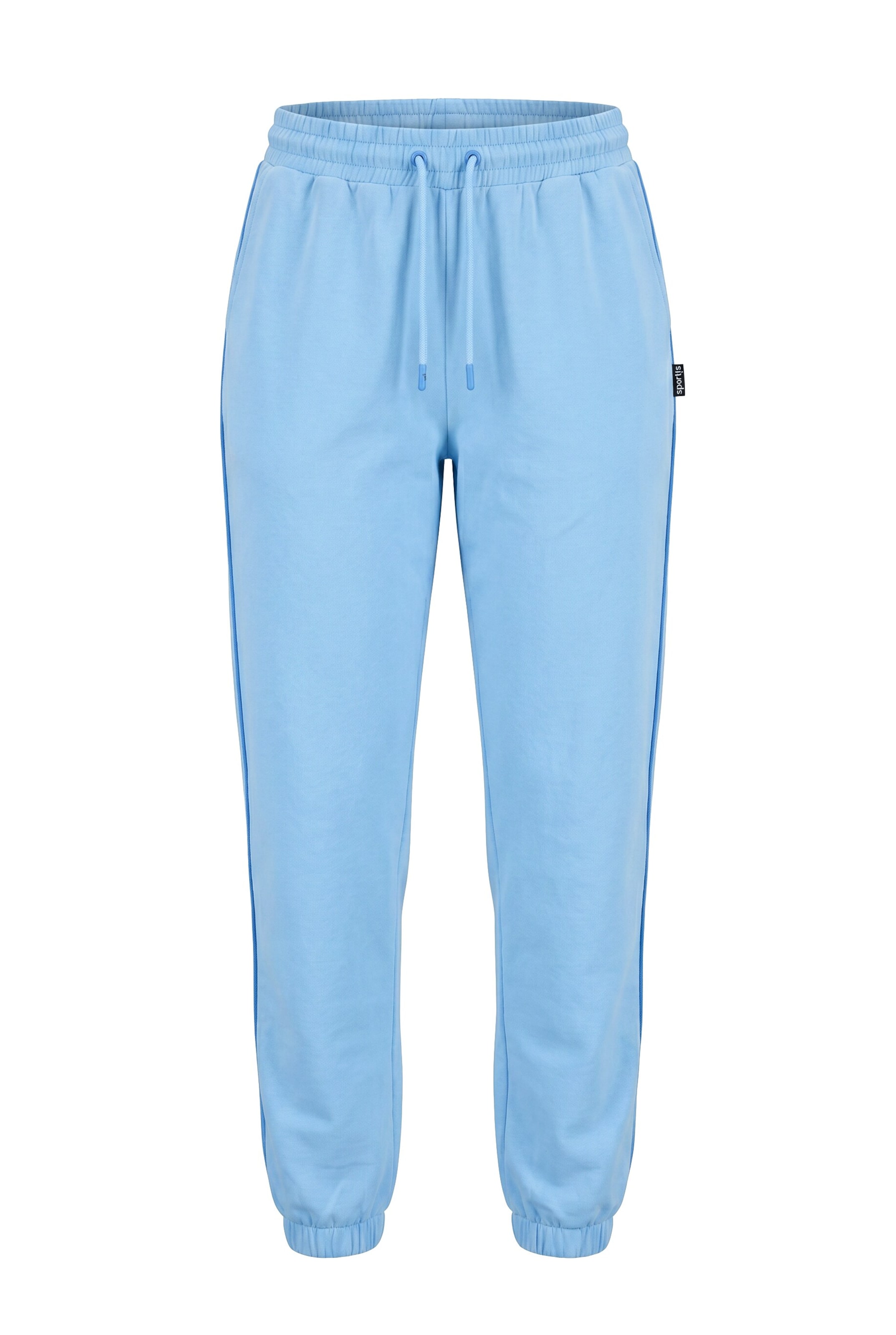 Ulla Popken Tapered Broek in Blauw: voorkant