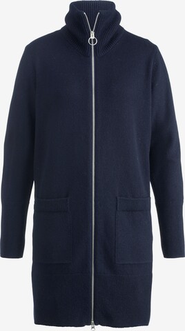 hessnatur Knitted Coat in Blue: front