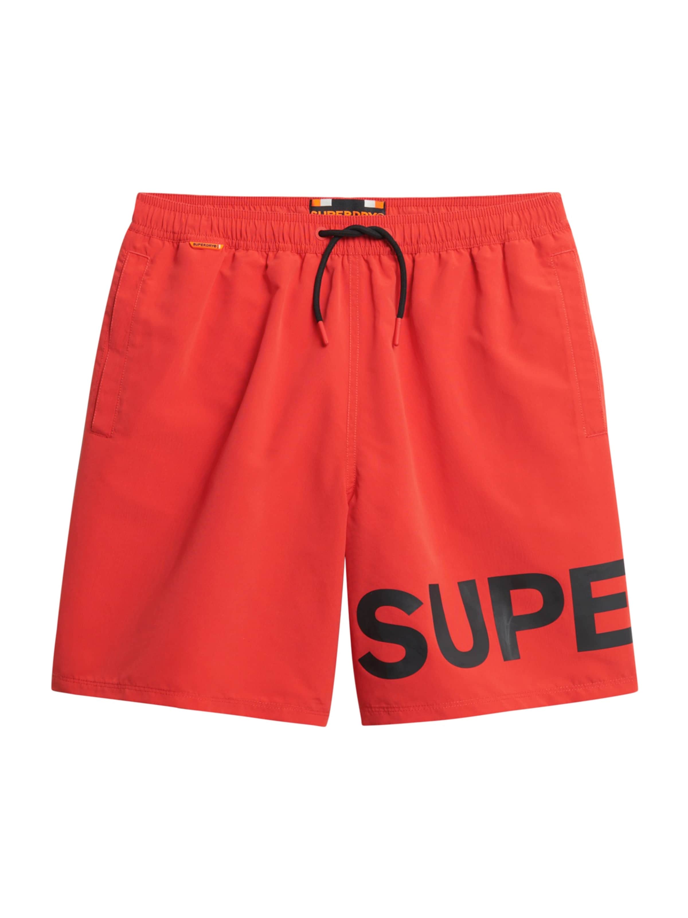 Shorts de bain Superdry en rouge : devant