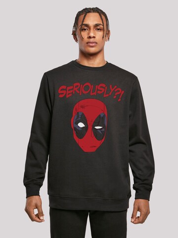 F4NT4STIC Sweatshirt 'Marvel Deadpool Seriously' in Zwart: voorkant