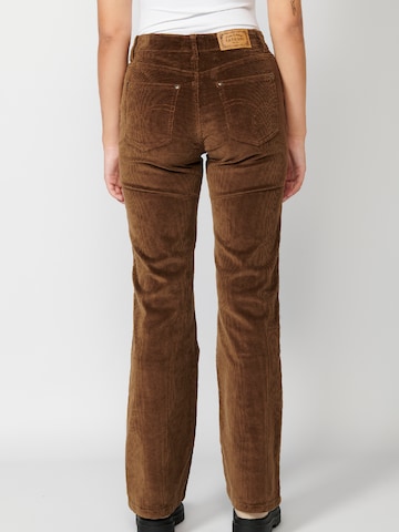 KOROSHI Flared Trousers in Brown