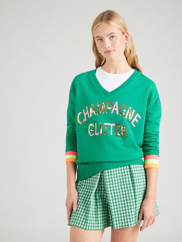 miss goodlife - Sudadera 'Champagne Glitter' en verde: frente