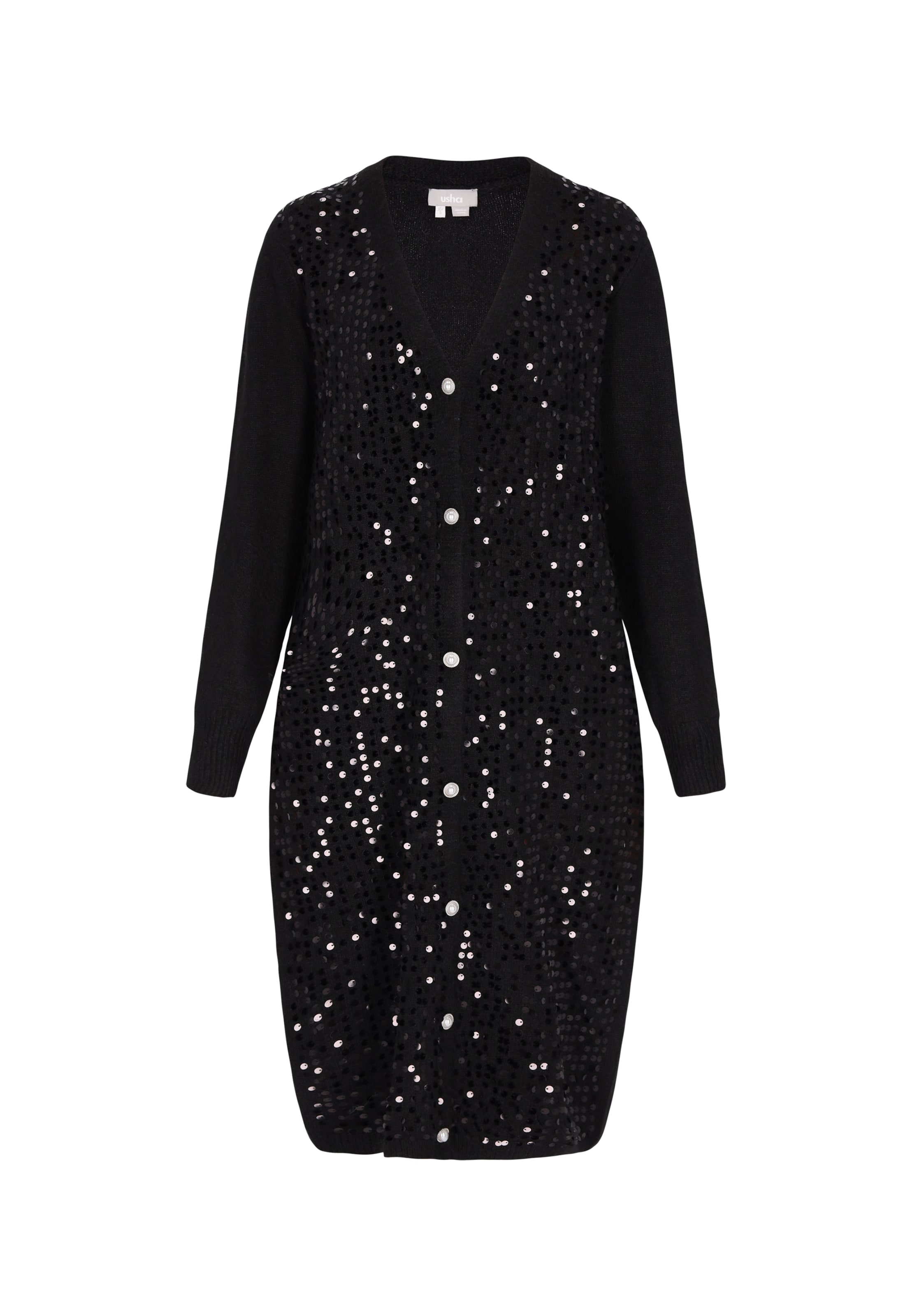 Usha Knit Cardigan 'Fashion Look' in Black: front