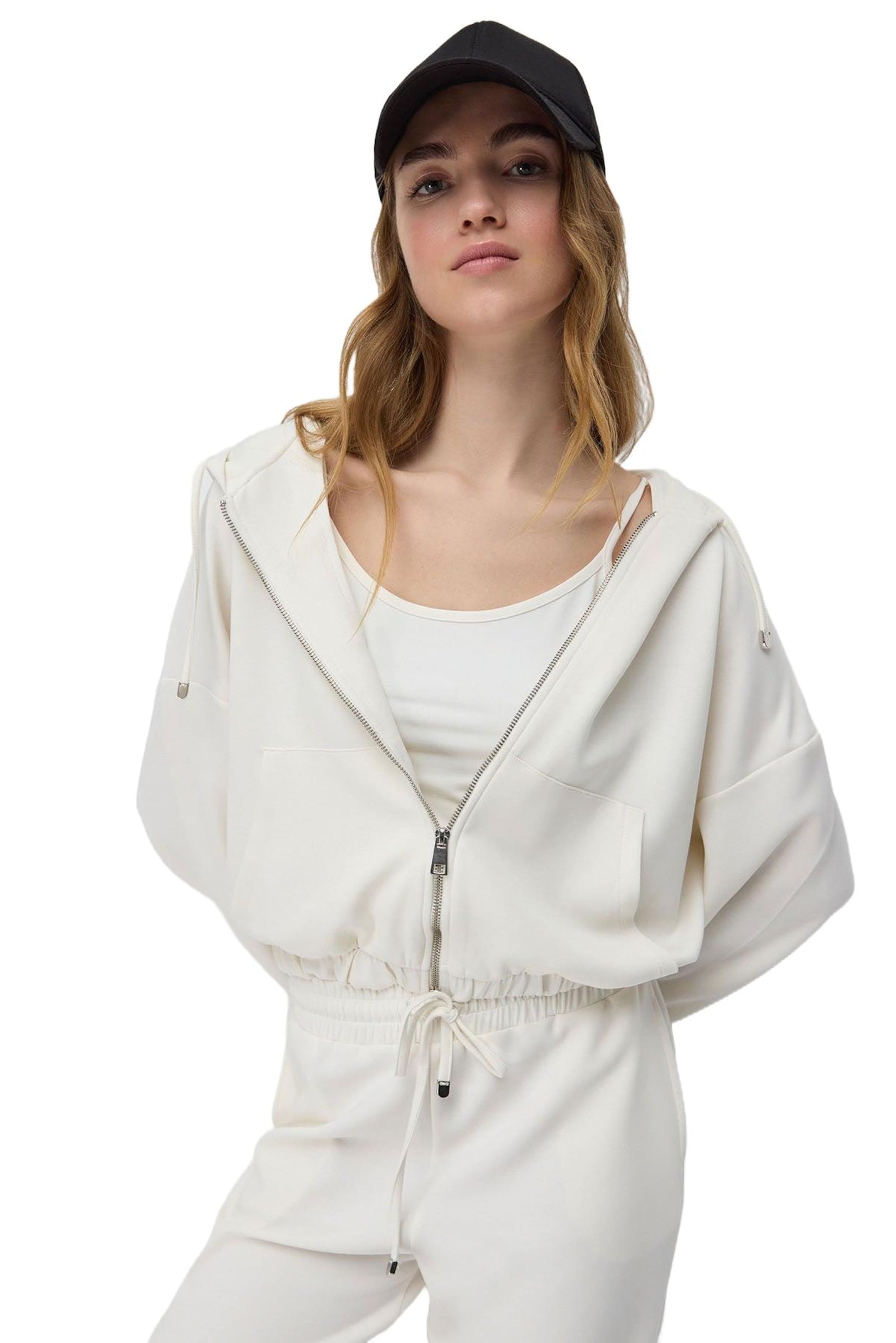 No Matter What Sweatvest in Beige: voorkant