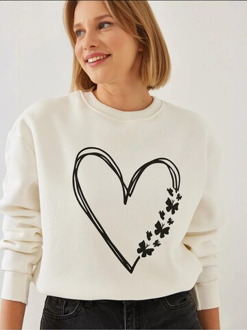 Sweat-shirt Bianco Lucci en beige : devant