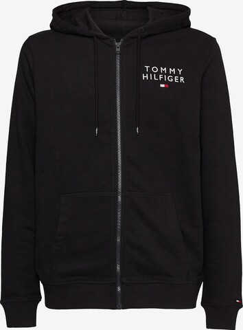 Tommy Hilfiger Underwear Zip-Up Hoodie in Black: front