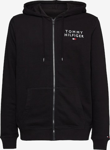 Tommy Hilfiger Underwear Zip-Up Hoodie in Black: front