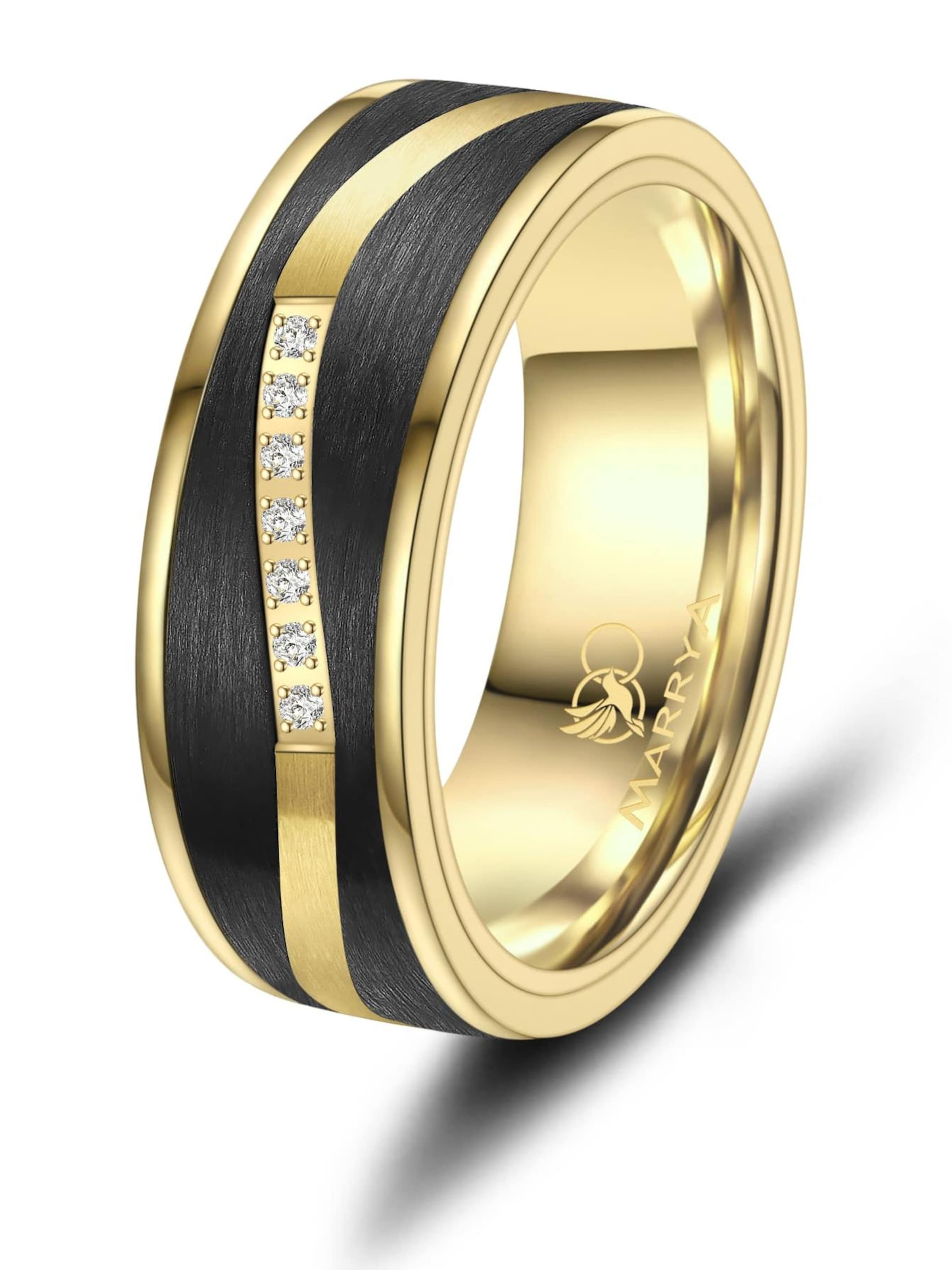 MARRYA Ring 'CA-06'‌‌‌‌‌‌‌‌ in Schwarz: Vorderseite