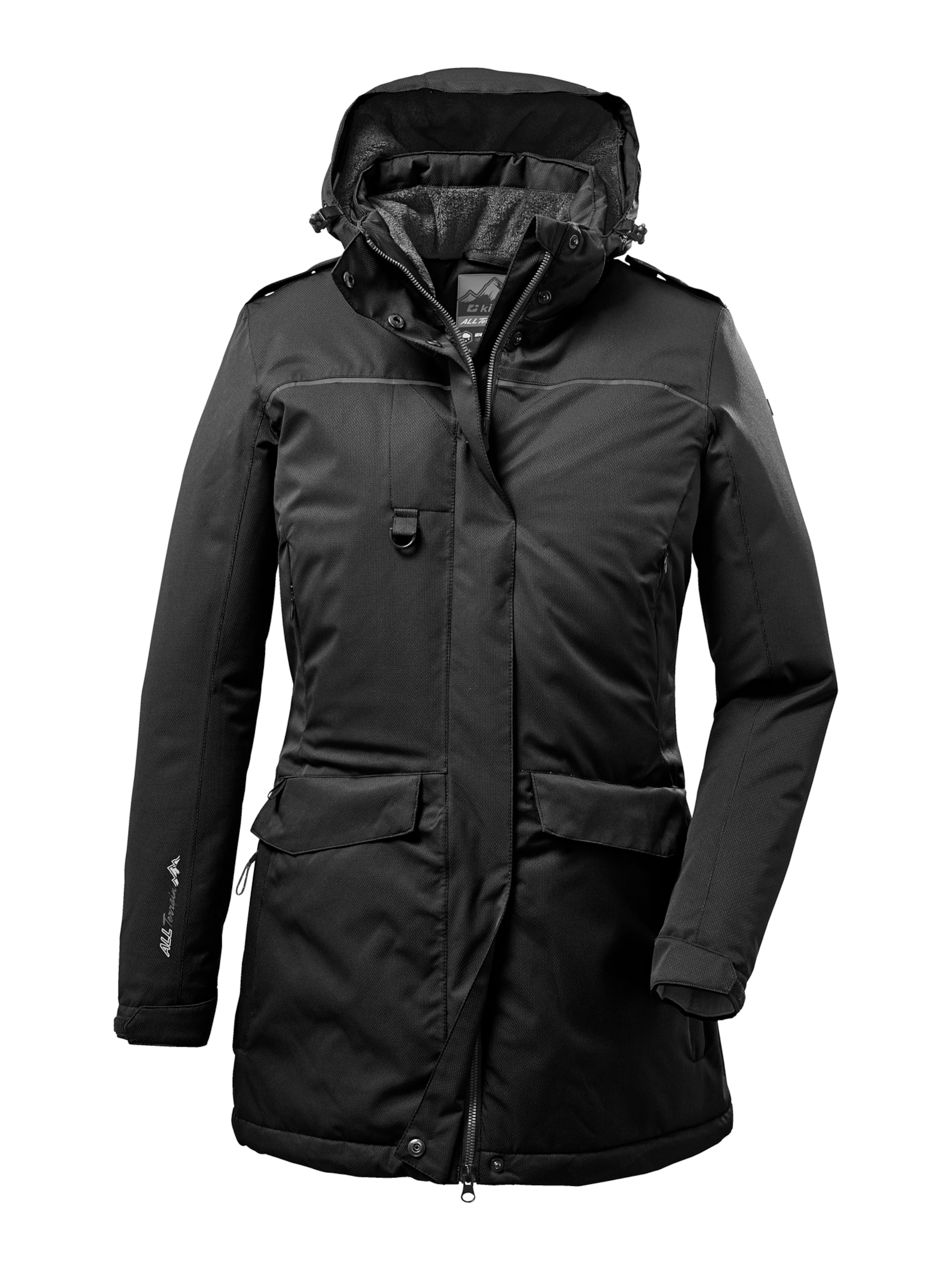 KILLTEC Μπουφάν πεζοπορίας 'Ostfold' σε μαύρο: μπροστά