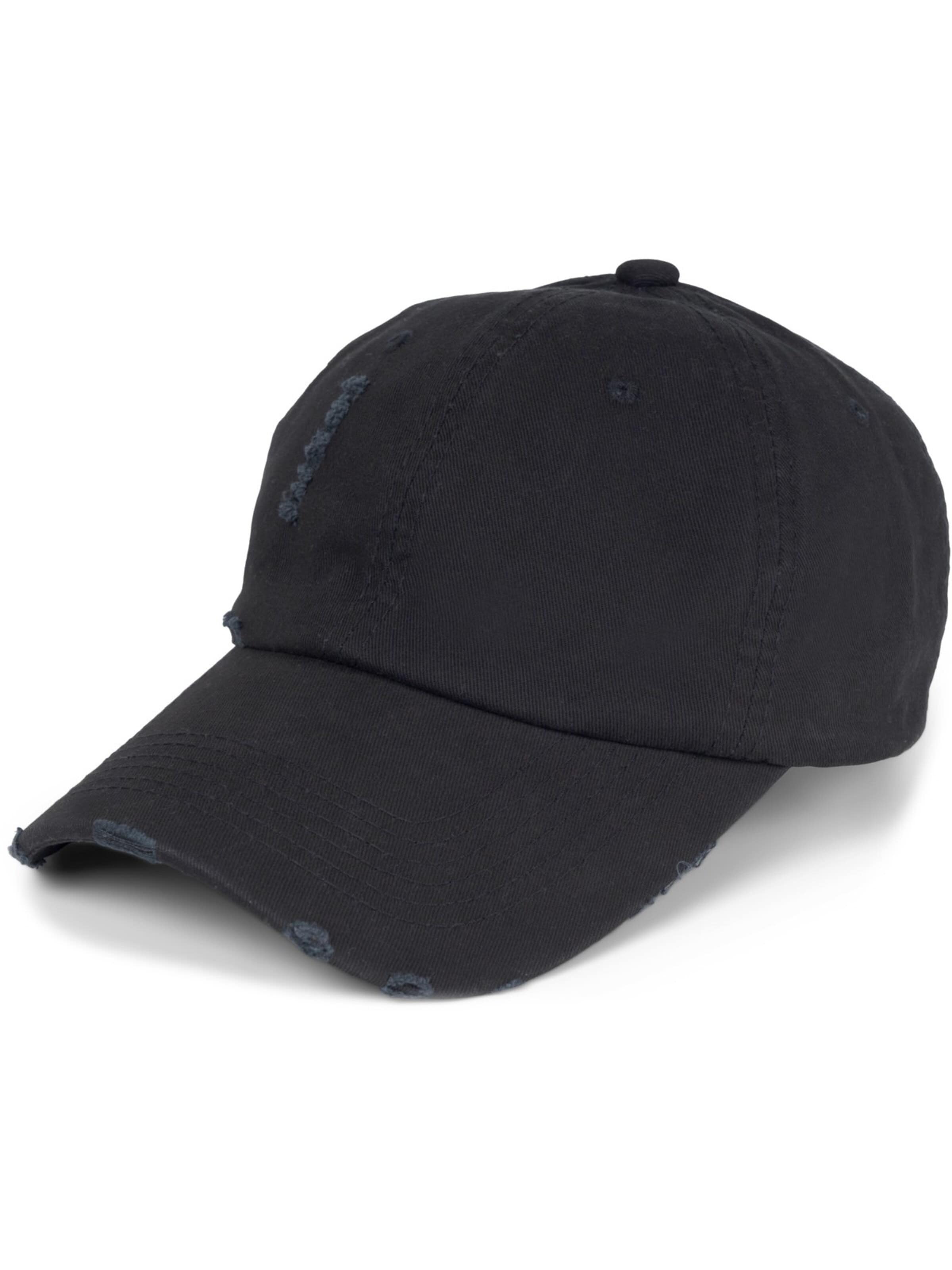 styleBREAKER Cap 'Baseball Cap Destroyed Look'‌‌‌‌‌ in Schwarz: Vorderseite