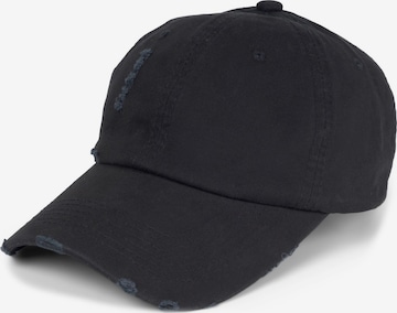 styleBREAKER Cap 'Baseball Cap Destroyed Look' in Schwarz: Vorderseite