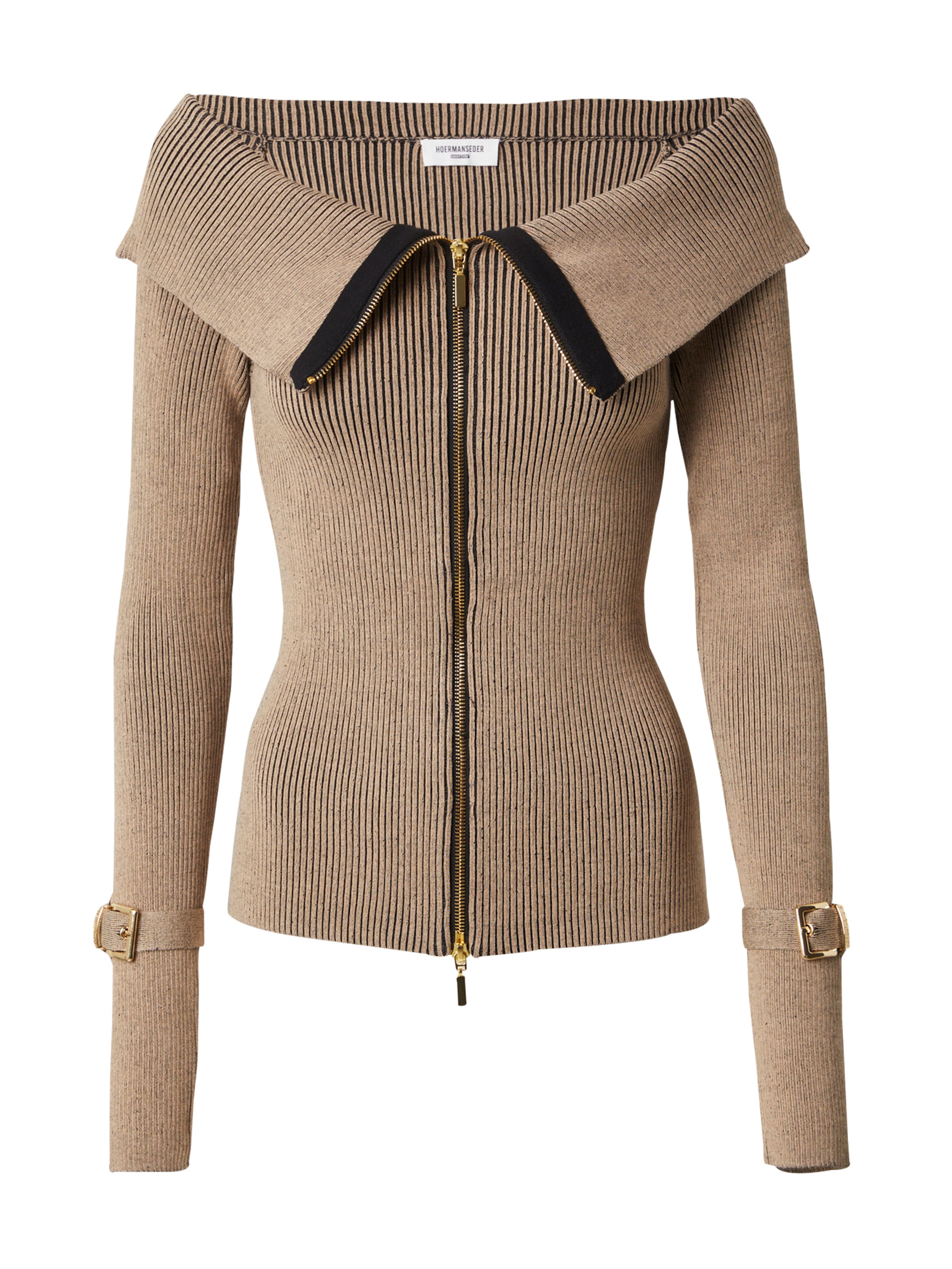 Hoermanseder Gebreid vest in de kleur Beige / Zwart, Productweergave