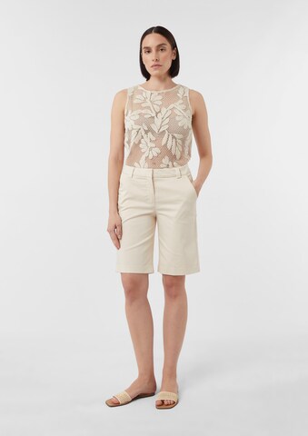 Wide Leg Pantalon COMMA en beige : devant