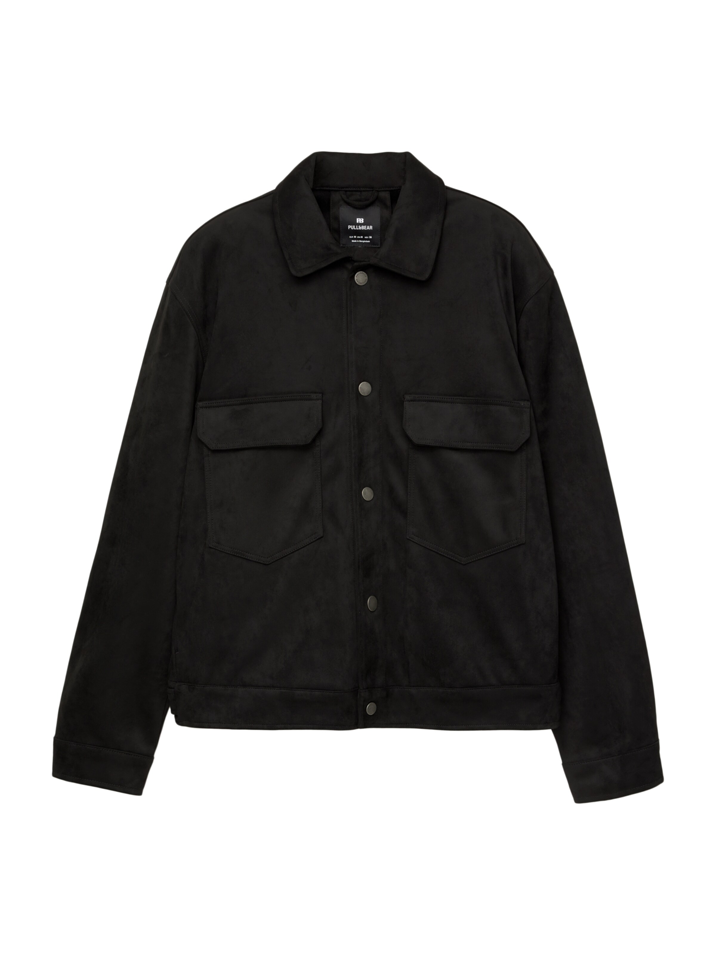 Geacă de primăvară-toamnă de la Pull&Bear pe negru: față