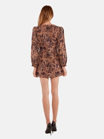 TOOche Dress 'Autumn Flowers' in Brown